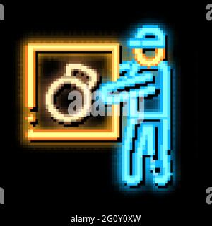 Loader neon glow icon illustration Stock Vector