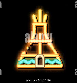 Wigwam neon glow icon illustration Stock Vector