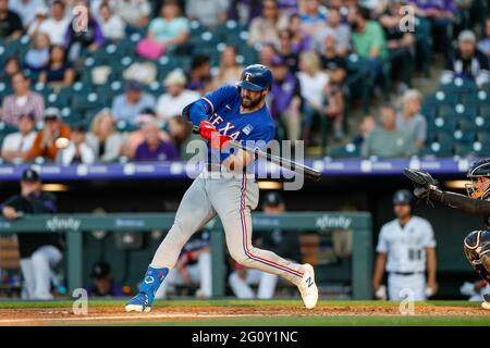 Denver, United States. 13th July, 2021. Texas Rangers Joey Gallo