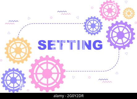 Setting Vector Illustration To Teamwork On Finding New Ideas, Launch A Mechanism, Search For Solutions Concept Design Stock Vector