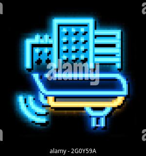 CCTV neon glow icon illustration Stock Vector