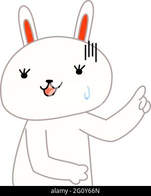 This is a illustration of rabbit that guides you by pointing your finger Stock Vector