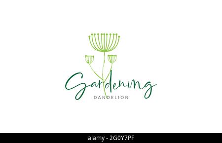 lines flower fly dandelion logo symbol vector icon illustration graphic design Stock Vector