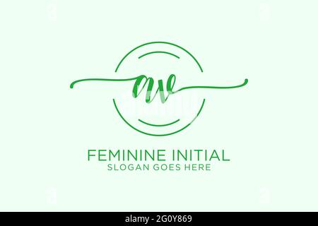 AV beauty monogram and elegant logo design handwriting logo of initial signature, wedding, fashion, floral and botanical with creative template. Stock Vector