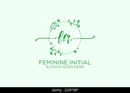 FA beauty monogram and elegant logo design handwriting logo of initial signature, wedding, fashion, floral and botanical with creative template. Stock Vector