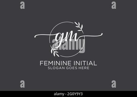 G m gm beauty vector initial logo, handwriting logo of initial canvas  prints for the wall • canvas prints gm, m, luxury