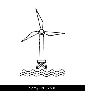 Wind turbine eolic energy in black and white Stock Vector Image & Art ...