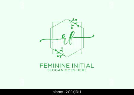 RF beauty monogram and elegant logo design handwriting logo of initial signature, wedding, fashion, floral and botanical with creative template. Stock Vector