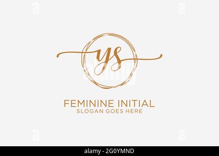 YS beauty monogram and elegant logo design handwriting logo of initial signature, wedding, fashion, floral and botanical with creative template. Stock Vector