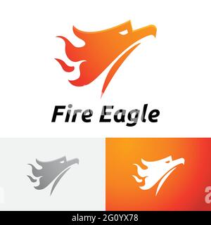 Fire Flame Eagle Falcon Phoenix Bird Flying Logo Stock Vector