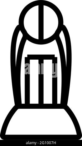 Cricket Cup Icon. Editable Bold Outline Design. Vector Illustration. Stock Vector