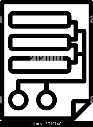 Code Map Icon. Editable Bold Outline Design. Vector Illustration. Stock Vector