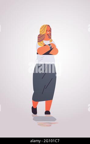 businesswoman leader in formal wear successful business woman standing pose leadership concept Stock Vector