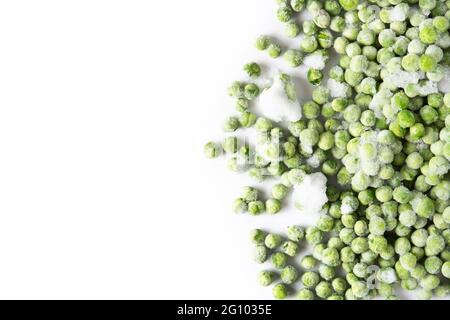 Frozen green peas isolated on white background Stock Photo