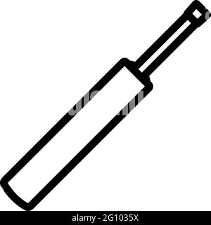 Cricket Bat Icon. Editable Bold Outline Design. Vector Illustration. Stock Vector