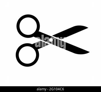 Flat design of scissors vector in black and white perfect for apps, website, logo or sign Stock Vector