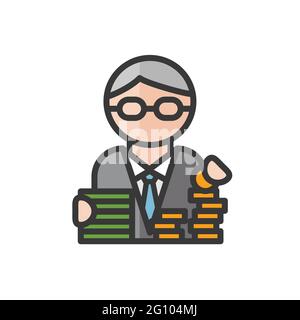 Bank man avatar. Cash money and banking. Profile user, person. People icon. Isolated vector illustration Stock Vector