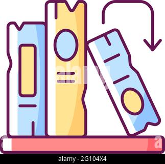 Book on shelf RGB color icon Stock Vector