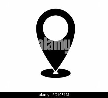 map marker or location marker flat logo or icon for website, apps or logo's. In black and white Stock Vector