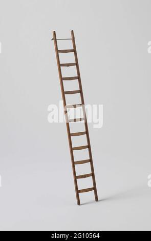 Model or a ladder. But one of the three parts of this ladder has been found. The upper two parts should first be extended by hand at the same time, after which the upper part is extended further with a spindle. Stock Photo