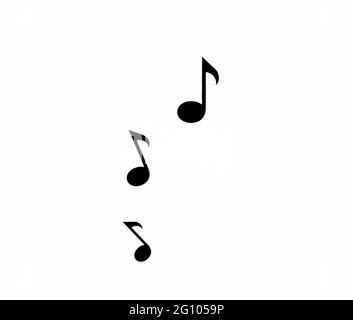 music notes flat isolated design for website, logo, sign in black and white from small to big Stock Vector