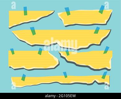 Realistic torn papers set Vector illustration. Stock Vector