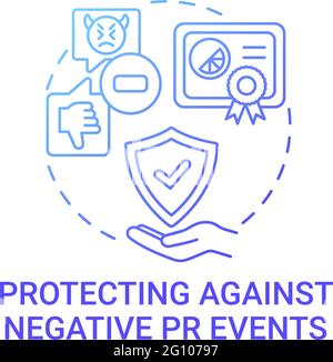 Protecting against negative PR events concept icon Stock Vector