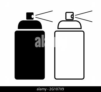 spray can for paint, grease or oil logo, sign in black and white vector isolated. for apps, website, logo or sign Stock Vector