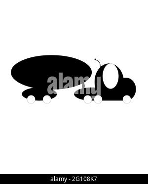 Black on white lorry , truck with lorry illustration vector Stock Vector