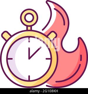 Time limit RGB color icon Stock Vector