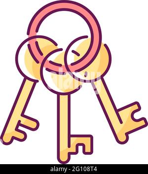 Key chain RGB color icon Stock Vector