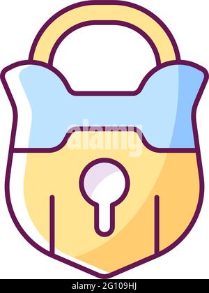 Lock RGB color icon Stock Vector