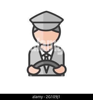Male bus driver avatar. Man driving a vehicle. Profile user, person. People icon. Isolated vector illustration Stock Vector