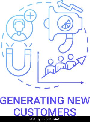 Generating new customers concept icon Stock Vector