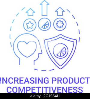 Increase competitiveness blue gradient concept icon Stock Vector Image ...