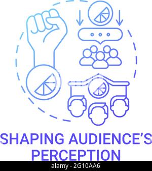 Shaping audience perception concept icon Stock Vector