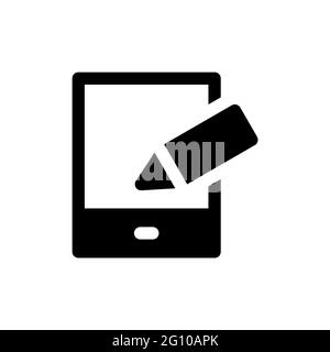 Tablet icon with glyph style Stock Vector