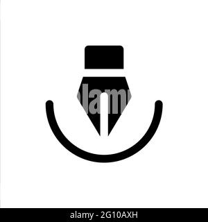 Vector pen symbol icon glyph style Stock Vector