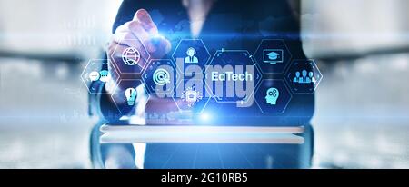 EdTech Education Technology e-learning online learning internet technology concept. Stock Photo