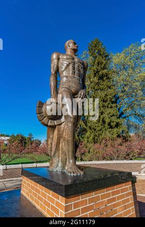 Iconic Sparty Statue The Mascot Of The Msu Spartans On The Campus Of Msu Stock Photo Alamy