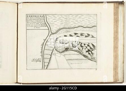 Map of Ebrébourg, 1726; Ebrébourg, Petite Ville Forte, Du Palatinat, Située Au Conflant du Ruisseau d'Alexem, dance Le Nau (...); Les Forces de l'Europe, Asie, Afrique et Amerique (...) Comme Aussi Les Cartes des Côtes de France et d'Espagne. Map of the reinforcements to the town of Ebrébourg in Rheinland-Pfalz. Plate No. 181 in Part VIII of the Picture: Les Forces de l'Europe, Asia, Afrique et amic ... Comme Aussi Les Cartes des Côtes de France et d'Espagne from 1726, this first part with 238 by hand Numbered Plates of renowned strong cities and fortresses in the context of the Spanish Succes Stock Photo