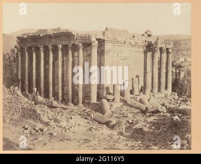 S 70. Temple of Jupiter Baalbec. Syria.; Syria; 440 Temple the Jupiter Balbek. Bonfils. The ruins of the temple of Jupiter in Baalbek. The photo is part of the photo series from Syria collected by Richard Polak. Stock Photo