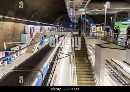 RIO DE JANEIRO, BRAZIL - JAN 27, 2015: View of metro station in Rio de Janeiro, Brazil Stock Photo