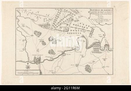 Battle of Fleurus, 1690; Bataille the fleurus. Map of the area of ...