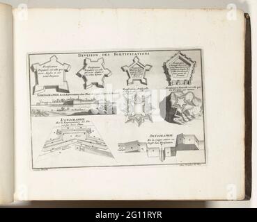 Second plate with figures in the fortification, approx. 1702; Definition De  La Seconde Schache; Les Forces de l'Europe, Asie, Afrique et Amerique, Ou  Description des Principales Villes Avec Leurs Fortifications. Dessignées PAR