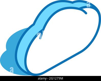 Cloud isometric icon. Web storage, server 3D line style symbol. Stock Vector