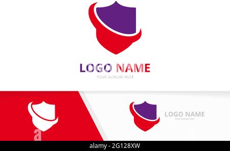 Business security logotype design template. Modern shield, secure, protection logo. Stock Vector