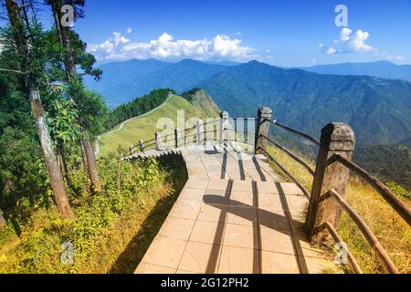 Tarey Bhir point is a favourite tourist spot.The word 'Bhir' means cliff in the local Nepal language,about 10,000 feet long path, a breathtaking viewp Stock Photo