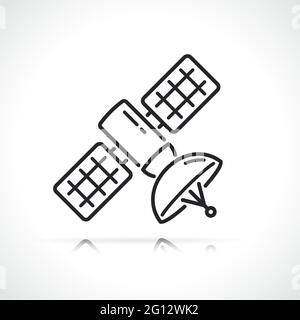 space satellite thin line icon isolated design Stock Vector