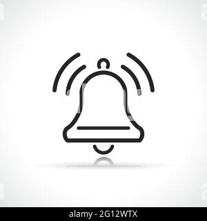 bell notification or alert thin line icon Stock Vector